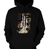 Japanese Geisha Mens Tattoo Sweatshirt, Old School Tattoo Style Design Mens Pullover Geisha Hoodie
