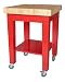 Retro Red Butcher Block Kitchen Island