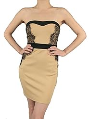 Polyester/Spandex/Scuba/Knit Lace Sheer Mesh  Dress