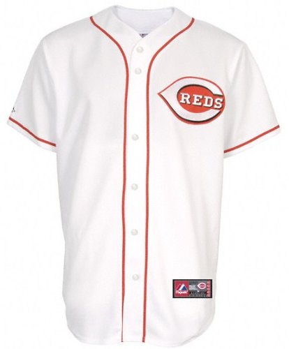 Mike Leake #44 Reds Youth Home White Jersey - Youth Small (8)