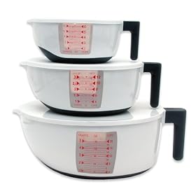 G&S Design 3-Piece Mix and Measure Bowl Set, White by G&S Design