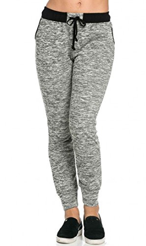 Comfy Banded Drawstring Jogger Pants in Black