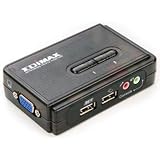 Edimax EK-UAK2 2 Ports USB KVM with Cables Kit and Audio/Mic Support. Includes Switch, Cables, CD, Manual