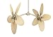 Caruso Ceiling Fan in Antique Brass Finish: Red/Brown