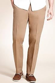 Summer Weight Cotton Rich Flat Front Travel Trousers
