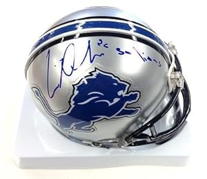 Louis Delmas Signed & Inscribed Detroit Lions Mini Helmet Coa