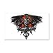 38.5 x24.5 Wall Vinyl Sticker Dragon Sword with Skulls and Chains