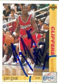 Gary Grant Autographed/Hand Signed Basketball Card (Los Angeles Clippers) 1991 Upper Deck #195