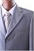 Men's Super 120s Merino Wool Single Breasted 3 Button Gray Pinstripe Dress Suit