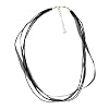 Necklace Cord For Pendants - D8 - 5-Strand Organza and Cord Mixed ~ 17" + 2" Extension Chain ~ Silver Plated Ends ~ Black