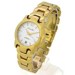ANTON RUSANO Men's Gold-Tone Dress Quartz Watch with Silver-tone Dial. Model AR-1010M