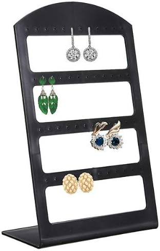 Jewelry Accessories: 24 pairs Earring Rack Stand Display Holder Earring Organizer Show Case (Black)