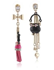 Betsey Johnson "Enchanted Forest" Caldron and Broom Mismatch Drop Earrings