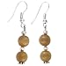 Handmade Cat's Eye & Silver Beaded Earrings