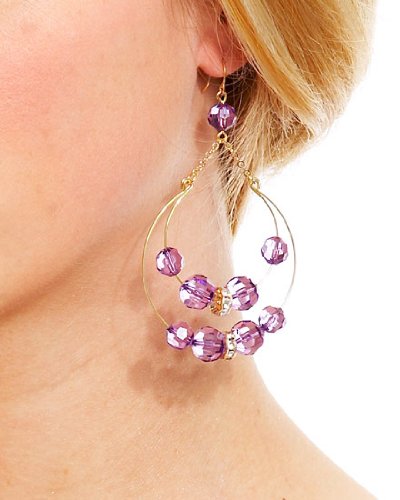 bebe.com : Image: Beaded Hoop Earrings from bebe.com