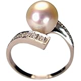 Twilight Reunion White Cultured Pearl Cubic Zirconia Platinum Overlay Sterling Silver Ring