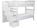 Bedz King Tall Stairway Bunk Beds Twin over Twin with 4 Drawers in the Steps, White