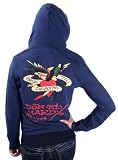 ED HARDY Christian Audigier Tattoo Zip Womens Hoodie Blue Size XS