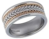 14K White & Yellow Gold Rope Weave Wedding Ring