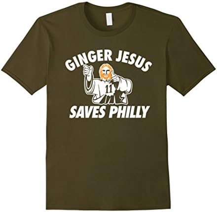 Men's Ginger Jesus Saves Philly T Shirt 2XL Olive