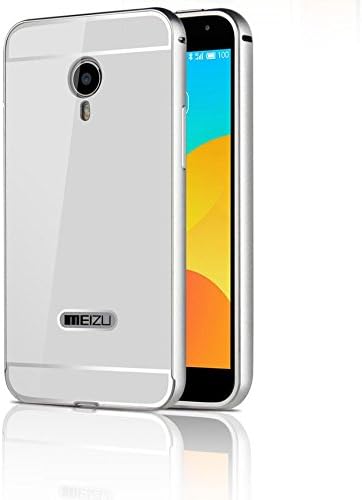 Hhmm for Meizu Mx4 Pro Case Metal Frame Plastic Back Black Mobile Phone Protective Cases for Meizu Mx4 Pro Mobile Phone Bag (silver)