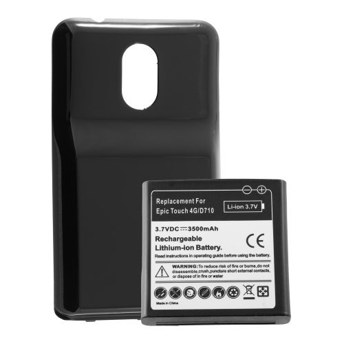 Samsung Galaxy S II (Sprint) Epic 4G Touch SPH-D710 Extended Battery with Door Black 3500mAh