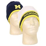 Michigan Wolverines Reversible Winter Knit Hat - Natural / Blue