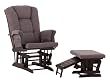 Status Veneto Glider and Nursing Ottoman, Black/Grey