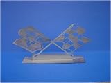 Corvette 1968-1972 Crossflags Brushed Metal Sculpture