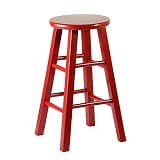 Wooden Chilli Red Roundtop Barstool