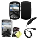 Black Silicone Case / Skin / Cover, LCD Screen Guard / Protector & Car Char ....