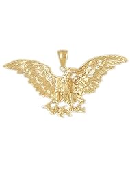 Dazzlers Solid Eagle Charm Pendant 14k Gold Available in three colors from jewelsberry (weights: 8.7 grams only)