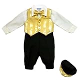 Baby Boy Thanksgiving/Christmas Suit - 5 Pc Gold Holiday Knicker Set (3/6M - 24M) NEW