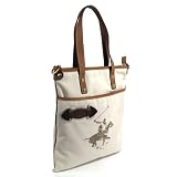 Beverly Hills Polo Club BPC 1645010 Natural Canvas/Tan Shopper/Shoulder Bag