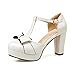 Latasa Women's Cute Bow T-strap High Heel Platform Round Toe Pumps, Sandal
