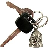 Guardian Angel Keychain Pewter Bell for Bikers