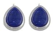 Sterling Silver Large Sodalite Inlay Teardrop Earrings