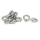 uxcell　リフティングアイナット　ステンレススチール　シルバートーン　ケーブルロープ用メスアイボルト　10個入り