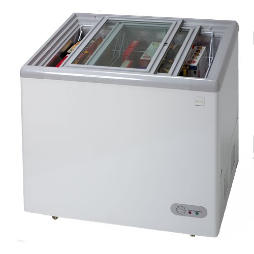 Avanti CF211G Model CF211G 7.4 CF Commercial Glass Top Display Chest Freezer White Freezers