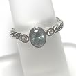 14K White Gold Blue and White Diamond Ring - 0.68 Ct.