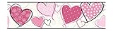 York Wallcoverings Friends Forever JE3563B Love U Lots Heart Pre-pasted Wallpaper Border, White/Pink