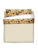 Tele d'autore by MANIFATTURE COTONIERE Juego De Sábanas Raffaello Putti (Beige)