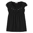 Girls' Xhilaration&reg; Short-Sleeve Studded Fashion Top - Black