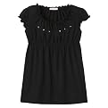 Girls' Xhilaration&reg; Short-Sleeve Studded Fashion Top - Black