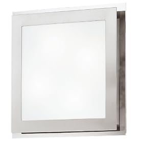 Eglo 82218A Eos 4 Light Wall Ceiling Light Fixture, Nickel and Chrome Frosted Opal by Eglo