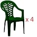 Resol Palma Garden Chair - Green - Patio Outdoor Plastic Furniture (Pack of 4)