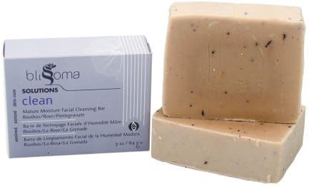 Blissoma natural skincare Clean Mature Moisture Organic Facial Cleansing Bar with Rooibos/rose/pomegranate by Blissoma Solutions Skincare