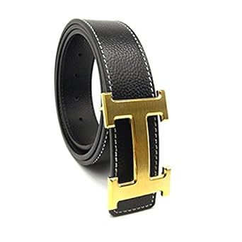 Maikun H-frame Buckle Leather Belt Blue with M
