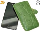 Produkt-Bild: Suncase Ledertasche (Lasche mit R&uuml;ckzugfunktion) f&uuml;r Samsung Galaxy S II (i9100) S2 croco-gr&uuml;n