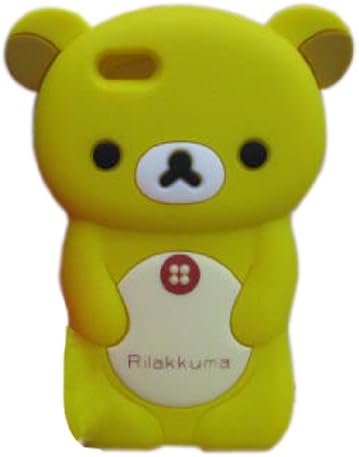 FJX Rilakkuma Bear Design 3D Cartoon Silicone Skin Case Cover for Iphone 5/5G/5th Yellow